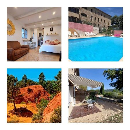 Logement D'Exception Pres Du Colorado Provencal Dans Une Residence Au Calme Avec Piscine Offrant Une Vue Imprenable Sur Le Luberon Depuis Sa Terrasse Viens Bagian luar foto